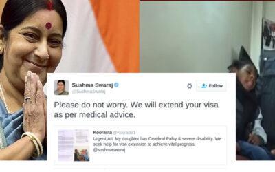 A Social Tweet To Sushma Swaraj Helped In Cerebral Palsy Treatment